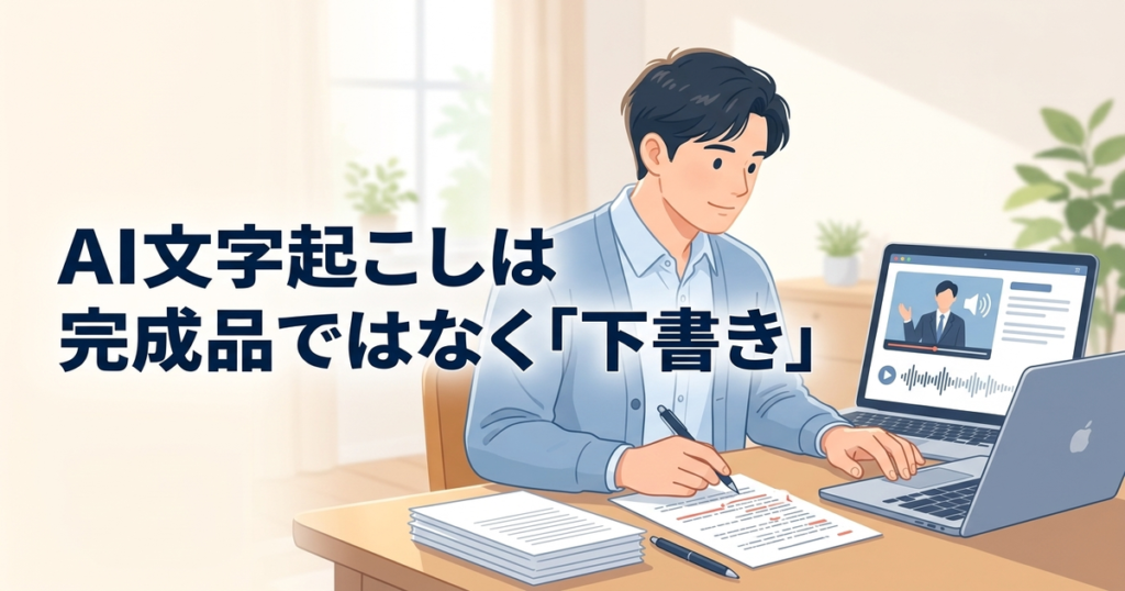 講義動画の文字起こしを字幕・配布資料にする方法｜AI文字起こしは完成品ではなく「下書き」